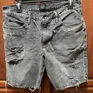 Men's Ripped Black Denim Shorts BDG
